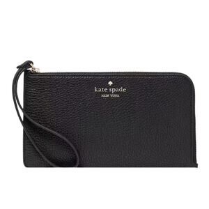 kate spade Lucy Medium L-zip Wristlet - Black Retail $139